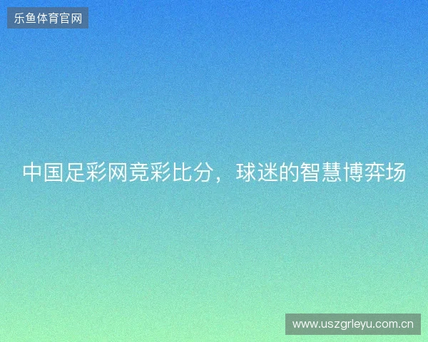 中国足彩网竞彩比分，球迷的智慧博弈场