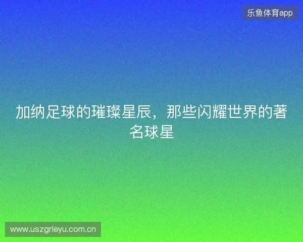 加纳足球的璀璨星辰，那些闪耀世界的著名球星